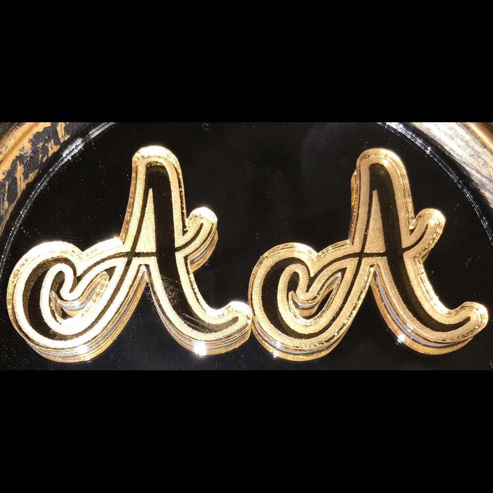 Chic Mirror Plated Initial Earrings